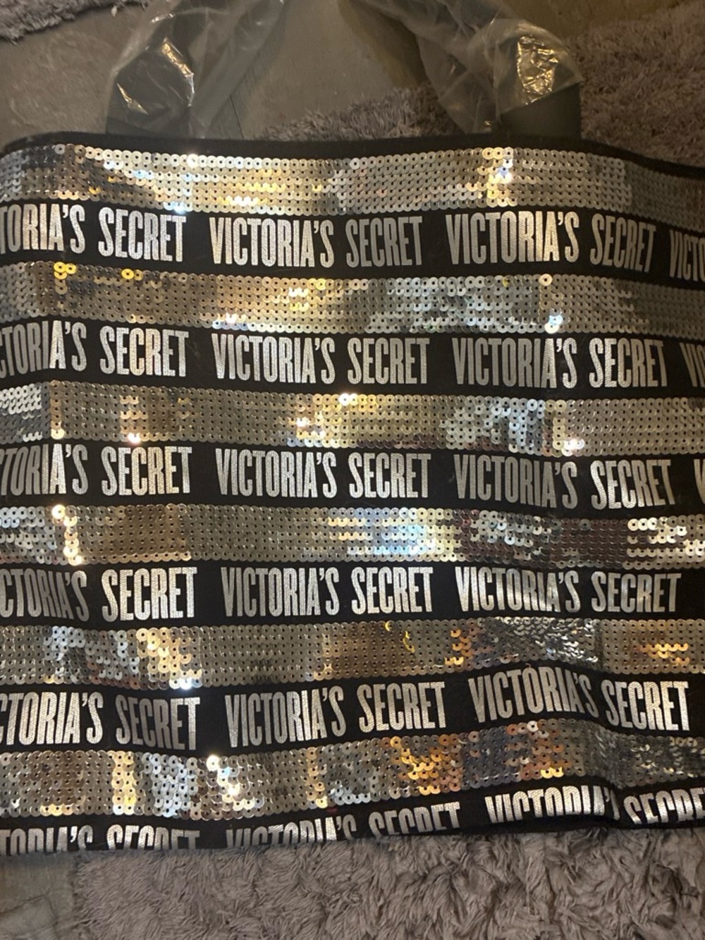 Victoria's Secret Silver Sequin tote bag